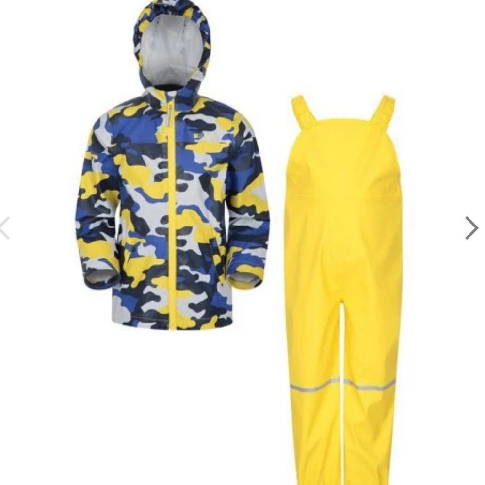 Kids Mountain Warehouse rain jacket and splash pants